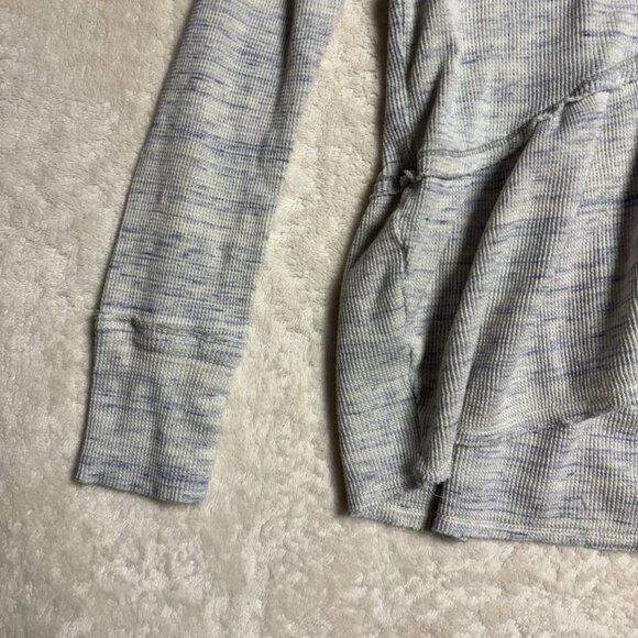 We The Free People Womens Coastline Thermal Henley Small Waffle Peplum Top Blue - Picture 5 of 15